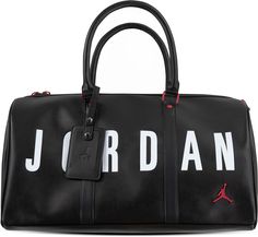 Whether it’s a pre-planned weekend break or a last-minute getaway, the Jordan Duffel Bag keeps you ready for anything and everything. Featuring durable, synthetic leather construction, this bag ensures long-lasting use and provides plenty of space to stow your essentials. The removable shoulder strap with pad offers versatile carrying options, while the subtle, embossed logo print at the front elevates the sporty look. Get going in style with the Jordan Duffel Bag. Fit & Design: Synthetic leathe Black Rectangular Duffle Bag In Coated Canvas, Black Coated Canvas Bag With Luggage Sleeve, Black Coated Canvas Travel Bag With Luggage Sleeve, Black Travel Bag With Luggage Sleeve In Coated Canvas, Casual Leather Bag With Logo, Modern Black Coated Canvas Travel Bag, Black Coated Canvas Duffle Bag For Travel, Black Leather Luggage With Leather Trim, Black Coated Canvas Rectangular Weekender Bag