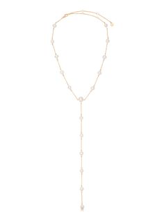 Materials 18k Gold Plated, Silver Plated on Brass, Freshwater Pearls Length 12" with a 5" extender Drop Length 7" Closure Clasp Pearl Lariat Necklace, Pearl Lariat, Gold Lariat Necklace, Pearl Cuff, Back Necklace, Mary Jane Shoes Womens, Perfume Gift Sets, Perfume Gift, Shoe Gifts