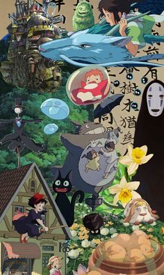 an anime poster with many different characters in it