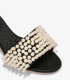 Find Tory Burch Tatiana Beaded Pearl Slide Sandals Satin Black Mules Shoes 8 9 on eBay in the category Clothing, Shoes & Accessories>Women>Women's Shoes>Heels. Black Mules Shoes, Black Mules, Free Items, Diy Beads, Mules Shoes, Slide Sandals, Heeled Mules, Shoes Women Heels, Mule Shoe