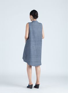 KAAREM Blue Sleeveless Silk Dress, Blue Washed Sleeveless Dress, Blue Semi-stitched Cotton Silk Kurta, Semi-stitched Blue Cotton Silk Kurta, Semi-stitched Blue Cotton Silk Dress, Indigo Relaxed Fit Knee-length Denim Dress, People Cutout, Silk Production, Scale Figures