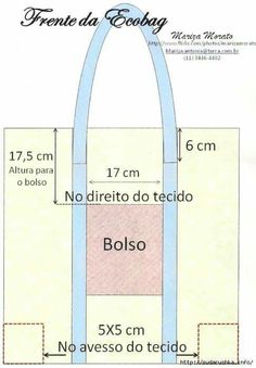 an image of a bag with measurements for it