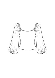 a line drawing of a top with long sleeves and an open back, on a white background