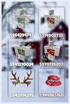 the numbers and symbols for christmas are displayed in this graphic style, with snow falling on them