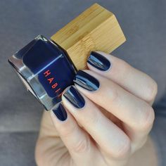 Habit Cosmetics Skincare Ingredient Infused Non-Toxic + Vegan Nail Polish in 17 Deep Sea Indie Makeup Brands, Holiday Nail Polish, Cruelty Free Nail Polish, Indie Makeup, How To Celebrate Hanukkah, Vegan Nail Polish, Blue Nail Polish, Blue Nail, Nail Strengthener