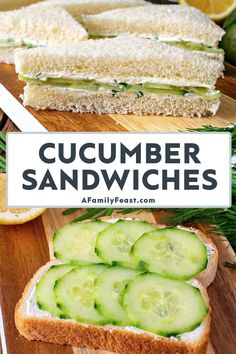 cucumber sandwiches with text overlay