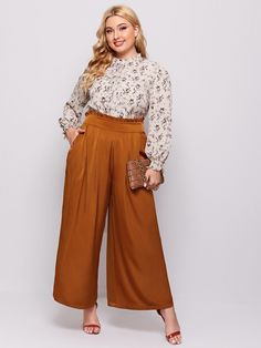 Women Office Outfits Plus Size, Plus Size Corporate Outfits, Wide Leg Pants Outfit Plus Size, Ingenue Natural, Fashionable Business Attire, Outfits For Plus Size Women, Business Attire For Women, Plus Size Business Attire, Office Ootd