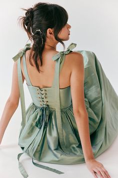 Louise New York Marie Dress | Free People Flattering Dress, Green Fits, Fairy Fashion, Black Tie Wedding, Blue Fits, Flattering Dresses, Birthday Dresses, Drop Waist, Free People Dress