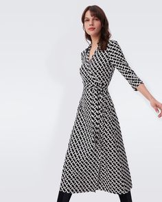 Abigail Silk Jersey Midi Wrap Dress – Diane von Furstenberg Dvf Wrap Dress Outfit, Wrap Dress Diane Von Furstenberg, Wrap Dress Outfit, Diane Von Furstenberg Wrap Dress, Dvf Wrap Dress, White Wrap Dress, Midi Wrap Dress, La Fashion, Mid Length Dresses