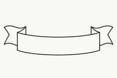 a black and white line drawing of a ribbon with an empty space for text on it