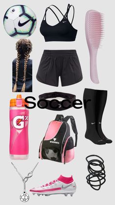 the contents of a woman's athletic outfit are shown