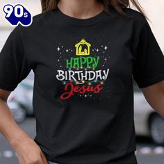 Happy Birthday Jesus Shirt Merry Christmas This versatile T-shirt is perfect for everyone, combining style and comfort. Made from soft, high-quality fabric, it features a classic fit that suits any body type. Ideal for casual wear or layering, this T-shirt comes in a variety of colors to match any wardrobe. Its durable construction ensures long-lasting... Christ Shirts, Happy Birthday Jesus, Christmas Material, Jesus Shirt, Jesus Tshirts, Jesus Shirts, Staple Pieces, Christmas Tshirts, For Everyone