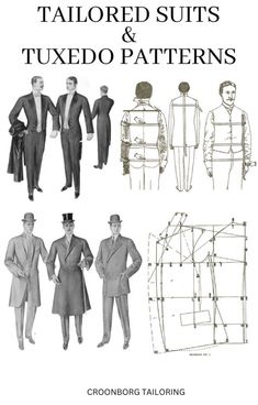 men's tailored suits and tuxedo patterns from the book tailors & tailoring