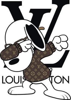 louis vuitton cartoon character holding a magnifying glass in his right hand