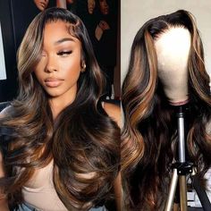 PRICES MAY VARY. 【Highlight Lace Front Wig Human Hair Material】:1B/30 Ombre Wigs Human Hair is Grade 10A Brazilian Virgin Human Hair, body wave lace front wigs human hair pre plucked, invisible, soft, and breathable, It can be dyed, curled, Can Be Made To Any Style You like. 【Ombre Lace Front Wig Human Hair Quality】:Highlight 1B/30 Colored Lace Front Wigs Human Hair For Women.180% Density Light Honey Blonde Glueless Wigs Human Hair Pre Plucked Natural Hairline with Baby Hair Around.Perfect match Honey Blonde And Black Wig, Black And Brown Wigs For Black Women, Brown And Blonde Sew In, Brown Lace Front Wigs Black Women, Black Women With Highlights In Hair, Lace Front Hair Styles, Highlights Brown Hair Wig, Black Hair With Highlights Black Women, Black Wig With Blonde Highlights