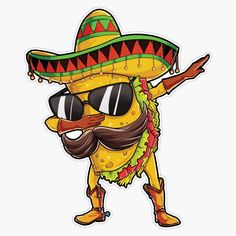 a cartoon character wearing a sombrero and sunglasses