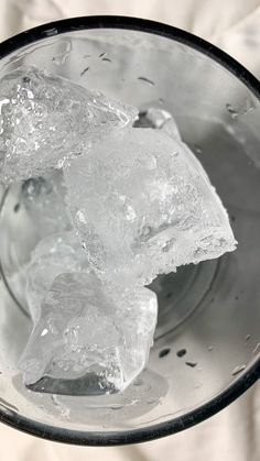 an ice cube in a glass with water