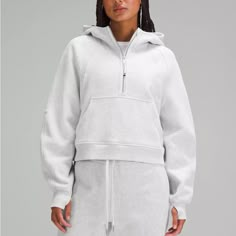 Lululemon Scuba Oversized Half-Zip Hoodie, Nwt Size Xs/S Color Heathered Core Ultra Light Grey Nwt Lululemon Hoodie, Lululemon Scuba Hoodie, Half Zip Hoodie, Lululemon Scuba, Lulu Lemon, Oversized Pullover, Birthday Wishlist