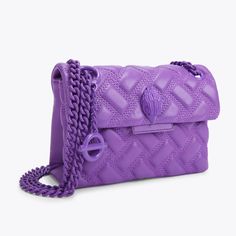 Luxury Designer Purple Bag, Pink Stoney Clover Purse, Cross Body Purse Purple, Luxury Bags Purple, Kurt Geiger Bag, Elizabeth Line, Purple Day, London Kensington, Purple Cross