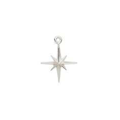 a silver charm with a star on it