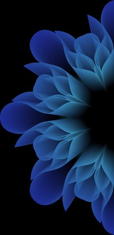 an abstract blue flower on a black background