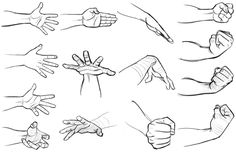 hand gestures drawn in black and white