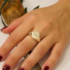 Gold Signet Ring womens signet ring custom signet ring | Etsy Adjustable Rose Gold Signet Ring For Wedding, White Gold Monogram Rings For Wedding, Monogrammed White Gold Rings For Wedding, Personalized Engraved Rose Gold Ring, Classic Adjustable Signet Ring For Wedding, Wedding Initial Ring With Round Band, Silver Initial Ring Stamped 14k For Wedding, Wedding Silver Initial Ring Stamped 14k, Silver Initial Wedding Ring Stamped 14k