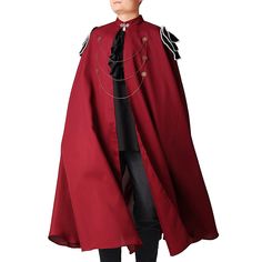 PRICES MAY VARY. Buckle closure, shoulder board, gears brooch chain Black cape cloak men, medieval black cloak, renaissance costume men, medieval cloak men, mens' cloak and cape, men red cape costume Mens red cape, men cloaks, cape medieval, medieval renaissance cape cloak, long cloak cape, king cape cloak for men Perfect for men cloak, gothic steampunk costume, witch cosplay, medieval cloak robe, halloween party Material: polyester Mens Capes Cloaks, Red Cape Costume, Knight Cloak, Men Cloak, Mage Costume, Cape Men, King Cape, Medieval Cape, Mens Cloak