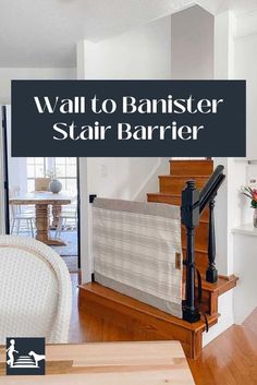 Wall to Banister Stair Barrier
-minimal drilling on the wall side only
-installation kit included
-can be installed on an angle
-rolls to the side when you don't need it
-adjustable straps attach to the banister when you do Banister Baby Gate, Gates For Stairs, Safety Gates For Stairs, Safety Gates, Pet Gates, Stair Gate, Toddler Safety, Pet Barrier, Baby Gate