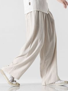 Step into effortless sophistication with these plain pants featuring a Loose And Wide Legs Plain Pants. Made from a luxurious blend of linen and cotton, they offer exceptional comfort and durability. The package includes one pair of pants, making it a versatile choice for various occasions. Embrace relaxed elegance with this must-have addition to your fashion collection. Specifications: Material: 30% Linen,70% Cotton Package included: 1*Pants. Size Chart (inches): Size Waist Hip Length S 28.3 45 Baggy Beige Linen Harem Pants, Beige Baggy Linen Harem Pants, Versatile Beige Linen Pants, Versatile Beige Linen Bottoms, Solid Linen Ankle-length Harem Pants, Ankle-length Flax Cotton Pants, Beige Linen Harem Pants, Solid Linen Harem Trousers, Beige Linen Relaxed Fit Harem Pants