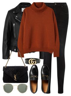 "Untitled #3218" by elenaday ❤ liked on Polyvore featuring Acne Studios, Pieces, Gucci, Yves Saint Laurent and Ray-Ban Black Loafers Outfit, Outfits Cold, Loafers Outfit, Farmhouse Modern, Chique Outfits, Outfit Jeans, Outfits Casual, Fashion Mode