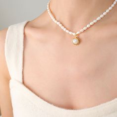 Style: Female Material: Titanium Steel, Freshwater Pearl, Imitation Pearl Pearl Type: Cultured Pearl Color: White Pearl Shape: Irregular Necklace Length: 38+7cm French Luxury, Luxury Necklace, Freshwater Pearl Necklace, Pearl Types, Pearl Pendant Necklace, Freshwater Pearl Necklaces, Pricing Jewelry, Pearl Ring, Cultured Pearls