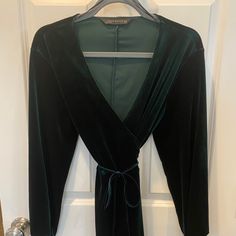 New Without Tags, Emerald Green Velvet Wrap Dress By Zara. Green Velvet Wrap Dress, Emerald Green Velvet, Velvet Wrap Dress, Green Velvet, Zara Dresses, Emerald Green, Wrap Dress, Colorful Dresses, Emerald