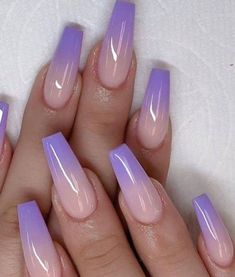 Are you a fan of stunning nails, as well as noticeable colors? A lot of women love the ombre nail trend, are you one of them as well? If not, it is time to test out this nail coloring technique! #acrylicnaildesigns Nail Art Viola, Purple Nail Art, Purple Nail Designs, Lavender Nails, Nail Design Inspiration, Purple Nail, Ombre Nail Designs, Nails Diy, Disney Nails