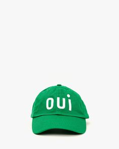 Green Oui Baseball Hat Monogram Baseball Hat, Brentwood Country Mart, Baseball Monogram, Clare Vivier, Clare V, Embroidered Monogram, Clare V., Cotton Hat, Clutch Pouch