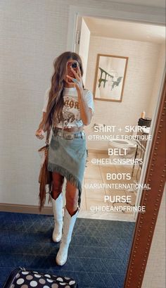 Cowboy New Years Outfit, Cute Nfr Outfits, Outfit For Shania Twain Concert, Cowgirl Boots With Skirts Outfit, Nashville Women’s Outfits, Lane Boots Outfit, Parker Mccollum Concert Outfit Winter, Country Winter Concert Outfit, Western Club Outfits For Women