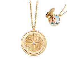 PRICES MAY VARY. 【Compass Pattern Personalized Locket Necklace】This pendant necklace can be opened to reveal space for storing photos. The surface is a compass pattern, the center is decorated with zircons, and emits the light of sterling silver, which allows people to outline a route with the help of stars. It is exquisite and stylish, and the space can accommodate 1 photo. 【Simple And Meaningful】Just click "Customize Now" to customize the locket necklace for you, please adjust the image to ens Compass Locket, Compass Pattern, Storing Photos, Sterling Silver Locket Necklace, Photo Simple, Graduation Jewelry, Friendship Necklace, Picture Necklace, Necklace Mom