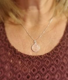 95th Birthday, 95th Birthday Gift, 95 Birthday Gift, 95 Years Old, 95th Birthday Ideas, 95th Birthday Party, 1926 Penny, 1926 Birthday, 1926 Gifts for Grandmother, 95th Birthday Gifts for Grandma Want the perfect gift for her 95th birthday? This beautiful all sterling silver bezel necklace with a real US Penny is a special tribute to her and this milestone! Both of these coins are rare and beautiful! GIFT WRAPPING - Comes boxed with gift label, ribbon, jewelry polishing cloth and year fact card. Stamped 925 Medallion Necklace For Anniversary, Sterling Silver Necklace With Hallmark For Birthday, Silver Hallmarked Jewelry For Birthday, Nickel-free Silver Necklace For Birthday, Classic Hallmarked Jewelry For Birthday, Vintage Silver Necklaces With Birth Flower, Vintage Silver Birth Flower Necklace, Vintage Silver Necklace With Birth Flower, Nickel Free Medallion Necklace For Anniversary