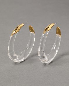 Alexis Bittar Jewelry, Clear Earrings, Hoop Earrings Style, Chunky Jewelry, Alexis Bittar, Earring Sale, Jewelry Case, Trendy Jewelry, Earring Backs