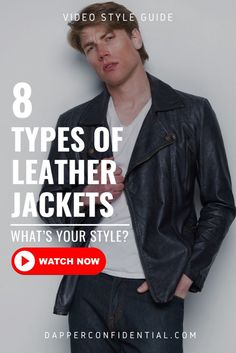 Thinking of adding a leather jacket to your wardrobe? Discover the perfect one for your style! From color choices to jacket types, learn how to choose a leather jacket that elevates any look. Plus, we cover 8 popular styles to help you find the one that’s just right for you. Click to learn more. #LeatherJacketStyle #WardrobeEssentials #FashionTips #StyleUpgrade Types Of Leather Jackets, Jacket Types, Jacket Pins, Leather Jacket Style