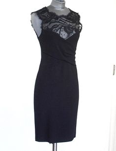 Guaranteed authentic Emilio Pucci black sleeveless dress with beautiful lace inset. Bodice has figure enhancing criss cross panels.Bold rear zip in gold with embossed pull.The perfect LBD from dinner to cocktail party.Fabric is viscose, nylon and elastane.final saleSIZE 4DRESS MEASURES:LENGTH 36"UNDERARM TO UNDERARM 14.75"WAIST 13.5" HIP 15.5"CONDITION:MINT Emilio Pucci Dress, Pucci Dress, Lace Neckline, Black Sleeveless Dress, Lace Inset, Emilio Pucci, Black Sleeveless, Dress Beautiful, Cocktail Party