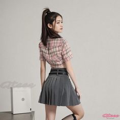 Qteee - Academic Pleated Sweet Midi Skirt: Thoughtfully Designed with Anti-Exposure Features and Waist Belt Included Gray School Skirt For Summer, Casual Gray Skort For School, Casual Stretch Skirt For School, Gray Casual Mini Skirt For School, Gray Summer School Skirt, Gray Summer Skirt For School, Casual Gray Skirt For School, Casual Fitted Skirt For School, Casual Fitted Mini Skirt For School