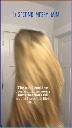 the messy bun tutorial you didn't know you needed! | hairstyle | hair updo | fast hairstyle | simple easy diy hair | mess bun | bun tutorial | hair hacks | long hair | blonde | brunette | video by @kennarwood on TikTok 5 Second Messy Bun, Hair Blonde Brunette, Easy Diy Hair, Long Hair Blonde, Hairstyle Simple, Easy Bun Hairstyles For Long Hair, Easy Updos For Long Hair, Easy Messy Bun, Messy Bun Tutorial