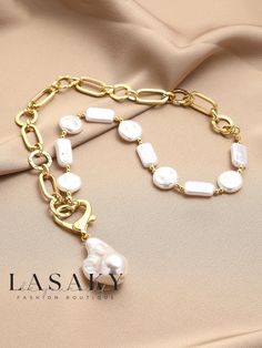 Lasaky - Baroque Imitation Pearls Heart Necklace: Elegant Valentines Day Romance with Metal Chain Necklace Elegant, Pearl Collection, Rhinestone Heart, Romantic Valentine, Heart Pendant Necklace, Olivia Mark, Style Elegant, Metal Chain, Heart Necklace