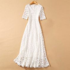 Holiday Dresses Women, Eyelet Maxi Dress, Charlotte Dress, White Maxi Dress, Maxi Robes, White Maxi, Slim Dresses, Female Fashion, Embroidery Dress