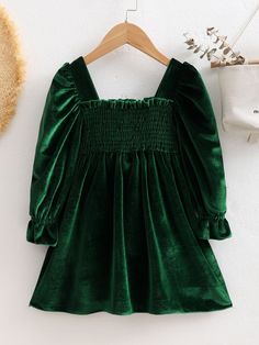 Ruffle Velvet Dress, Velvet Frock, Dress With Ruffle Sleeves, Elastic Skirt, 파티 드레스, Girls Fall Outfits, Flounce Sleeve, Autumn Outfit, Girl Falling