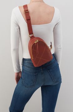 Richly textured leather and polished hardware distinguish an organized sling bag fitted with an adjustable strap for versatile styling. Cotton lining Leather Imported Leather Sling Bag, Nordstrom Store, Anniversary Sale, Sling Bag, Fern, Adjustable Straps, Rust, Nordstrom, Perfect Gift