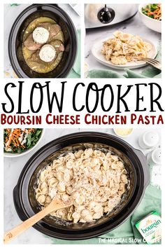 slow cooker borsin cheese chicken pasta is an easy and delicious dinner recipe