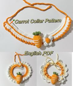 crochet necklace and earring patterns with carrots