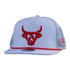 the chicago bulls white and red trucker hat is on sale for $ 10 99